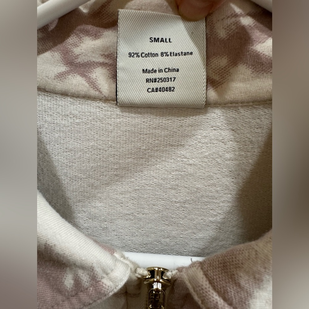 • VARLEY • Romero Sweat Taupe Tie Dye quarter-zip pullover sweater • - Picture 6 of 11